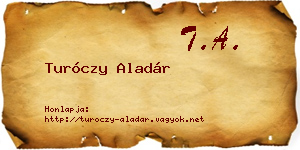 Turóczy Aladár névjegykártya